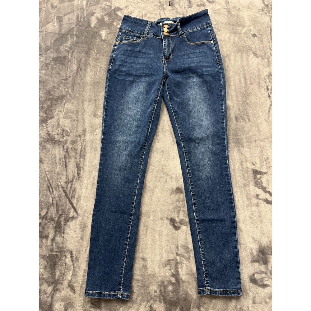 Bamboo Jeans Womens 9 Blue Denim Stretch Streetwear Medium Wash Skinny Leg